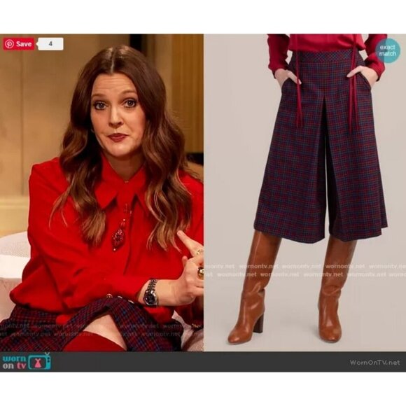 💕TRINA TURK💕 Prizzi Cropped Culottes Pant ~ 10 Multi-Color Check Print NWT - Picture 1 of 16